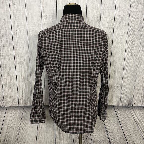 John Varvatos Men's Large Black & Red Check Long Sleeve Button-Front Shirt - Picture 5 of 8
